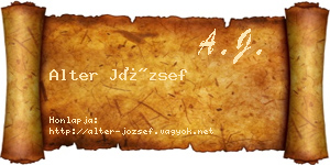 Alter József névjegykártya