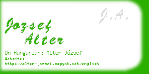 jozsef alter business card